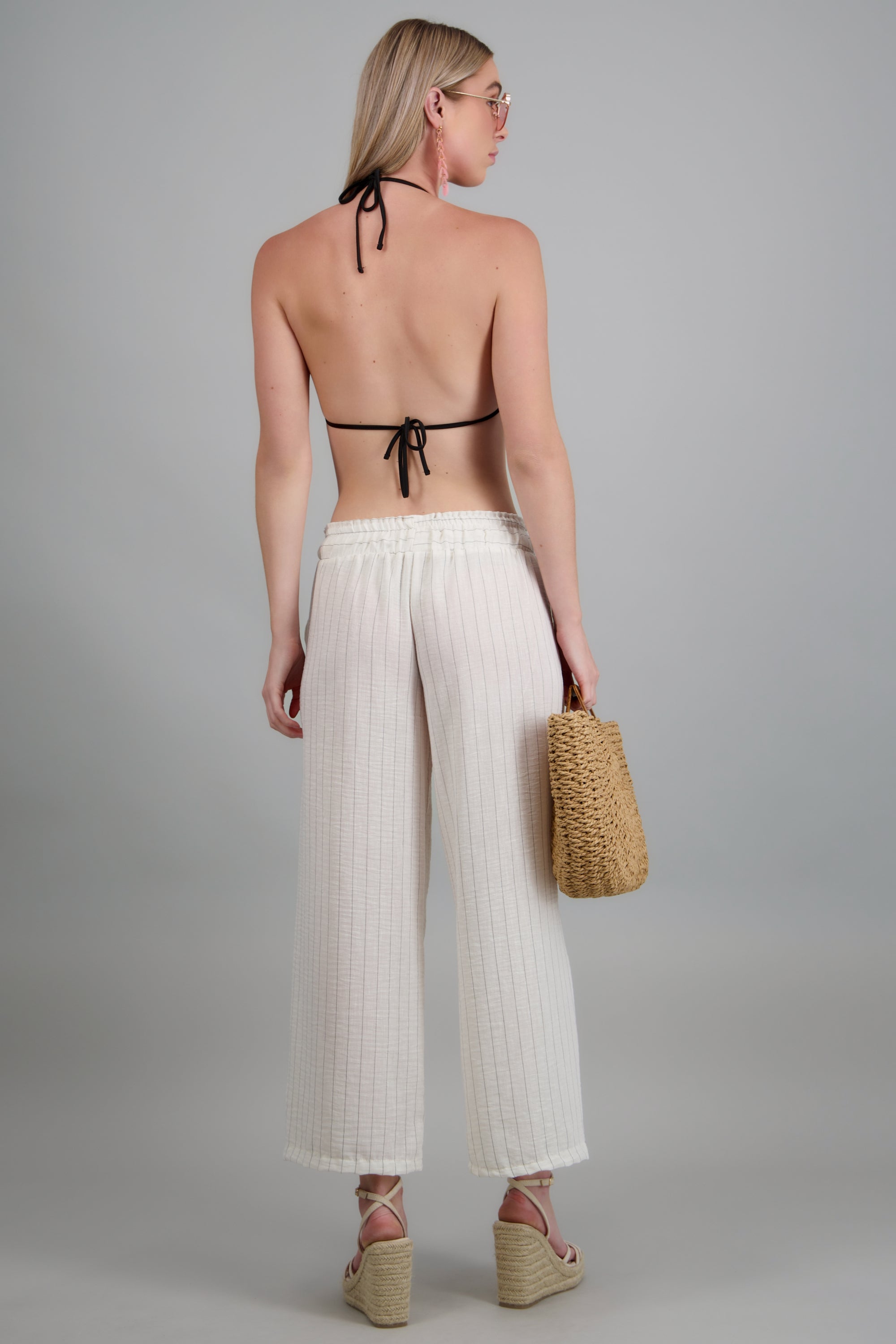 Pantalon lineas con bolsas BLANCO COMBO
