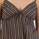 Top estampado rayas detalle encaje