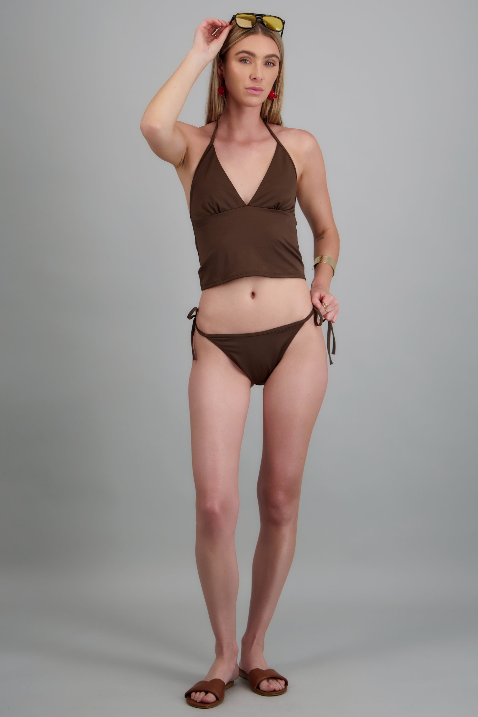 Bikini top liso CHOCOLATE