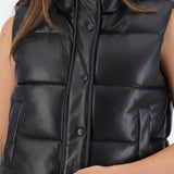 Chaleco poffer pu crop