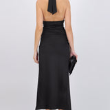 Vestido satinado halter