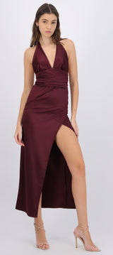 Vestido satinado halter