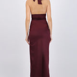 Vestido satinado halter