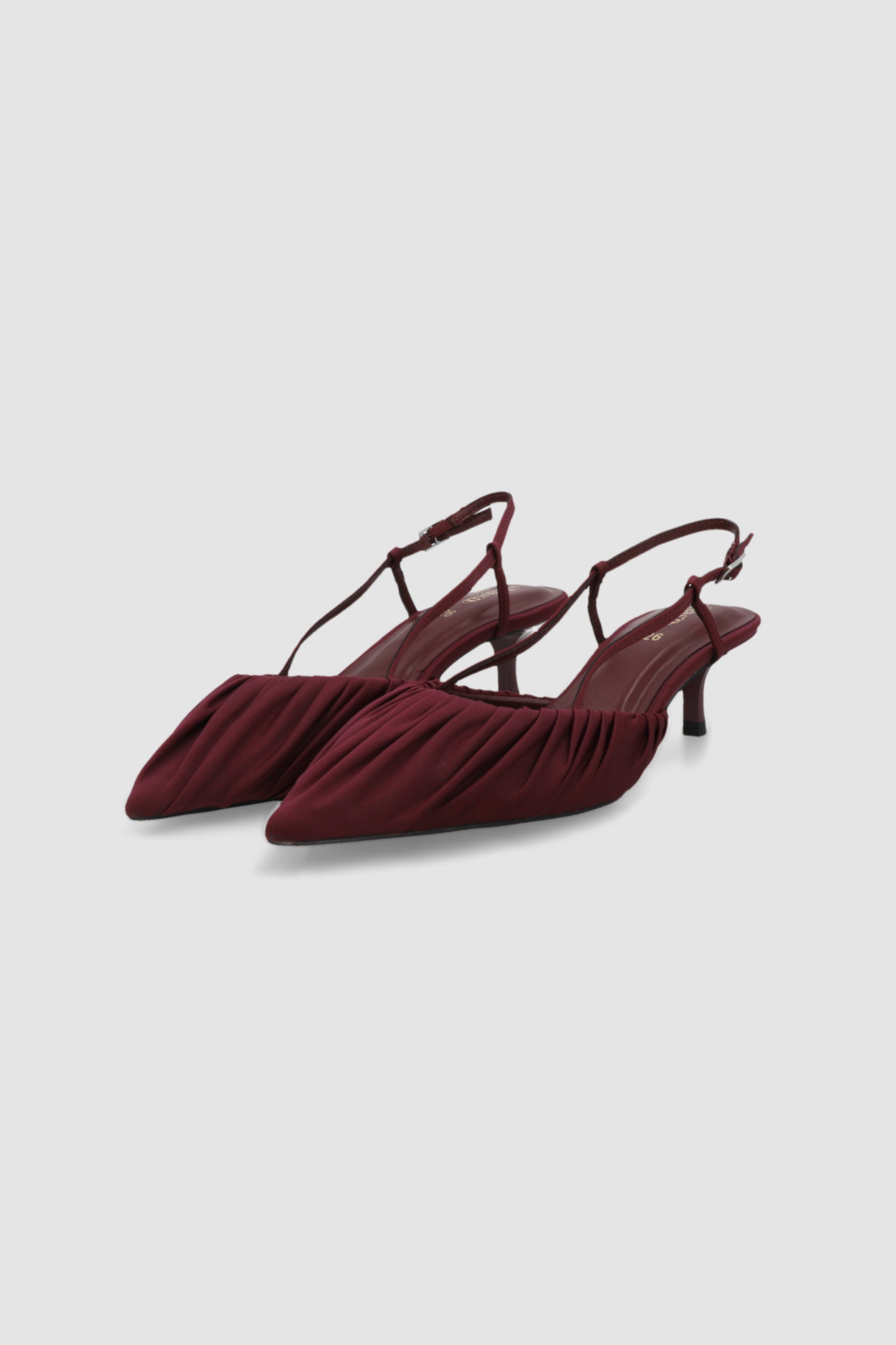Tacon pointy mesh plisado CIRUELA