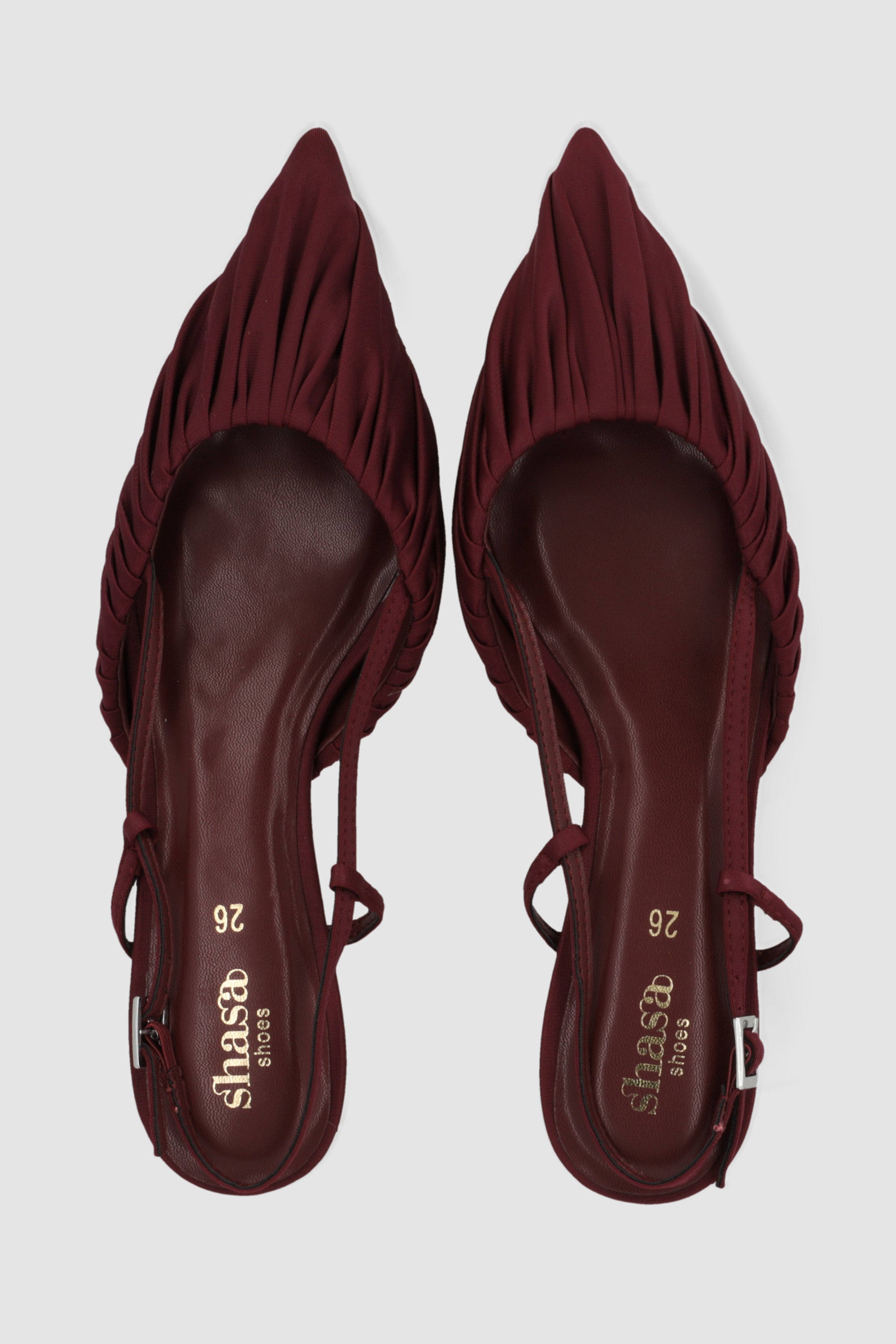 Tacon pointy mesh plisado CIRUELA