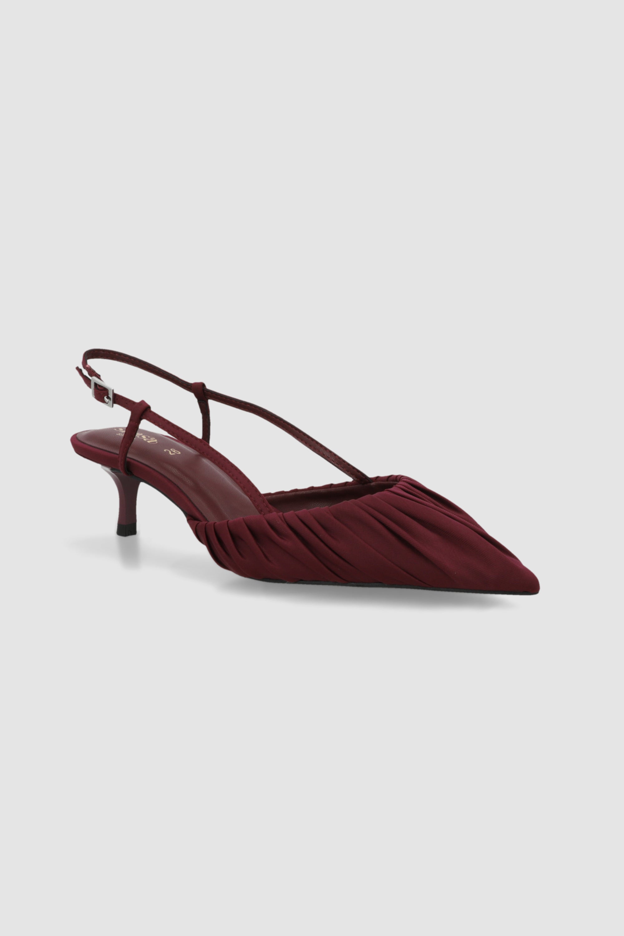Tacon pointy mesh plisado CIRUELA