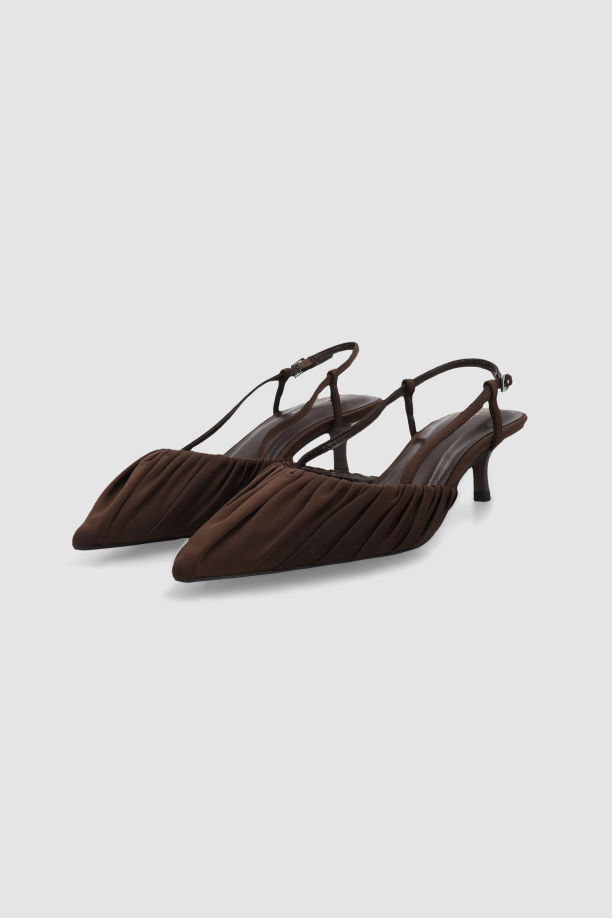 Tacon pointy mesh plisado CHOCOLATE