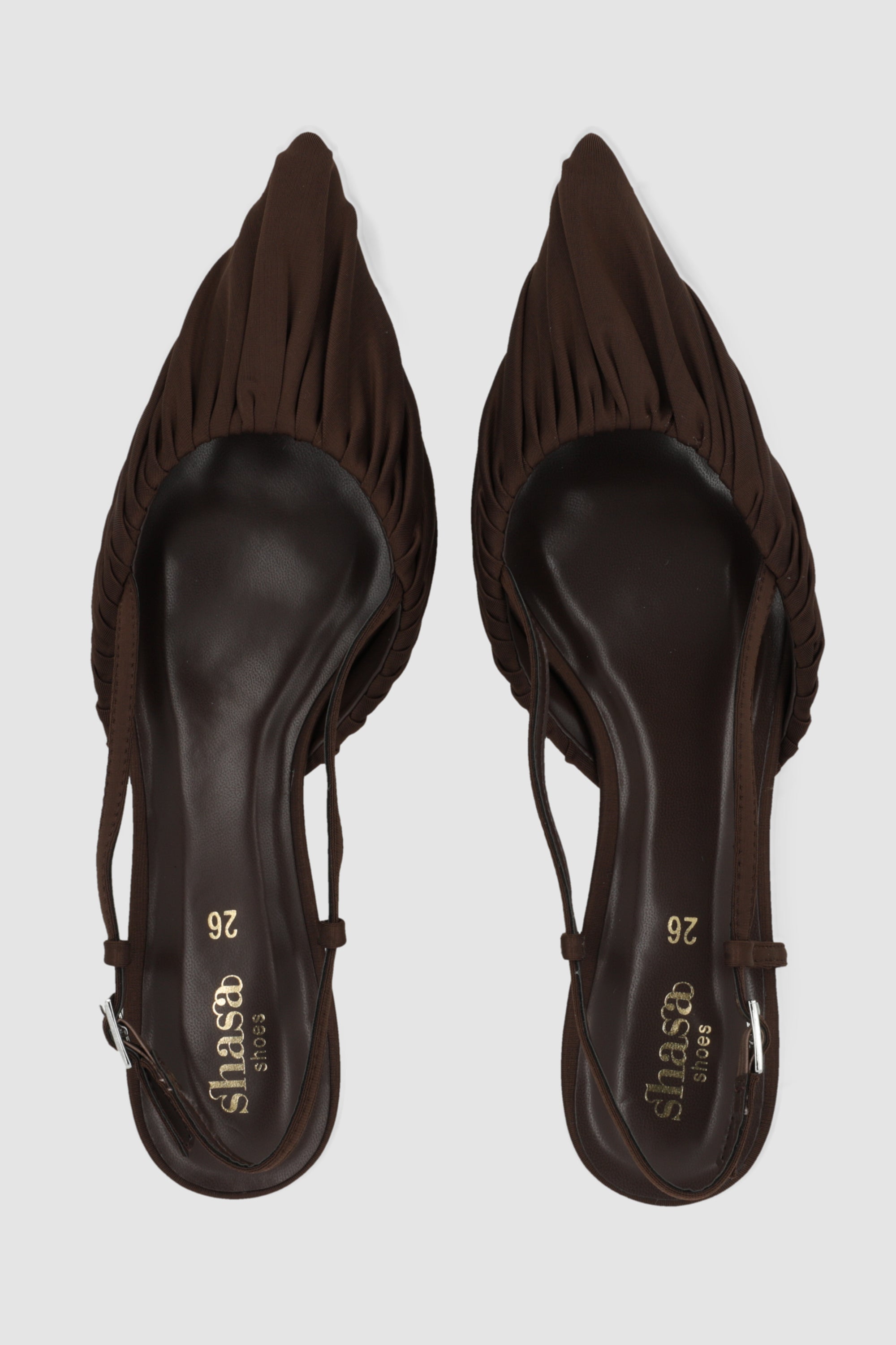 Tacon pointy mesh plisado CHOCOLATE