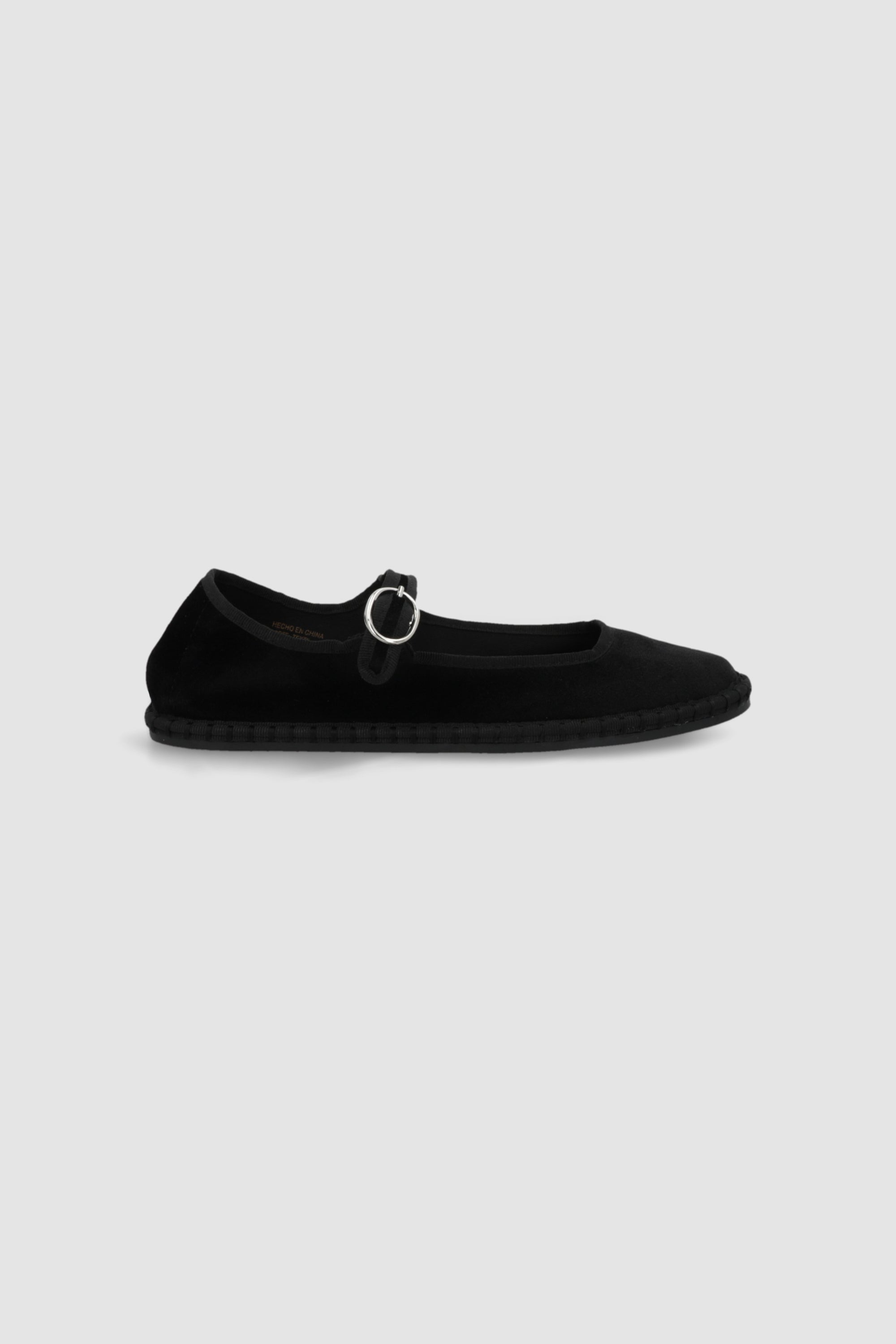 Flat mary jane terciopelo NEGRO