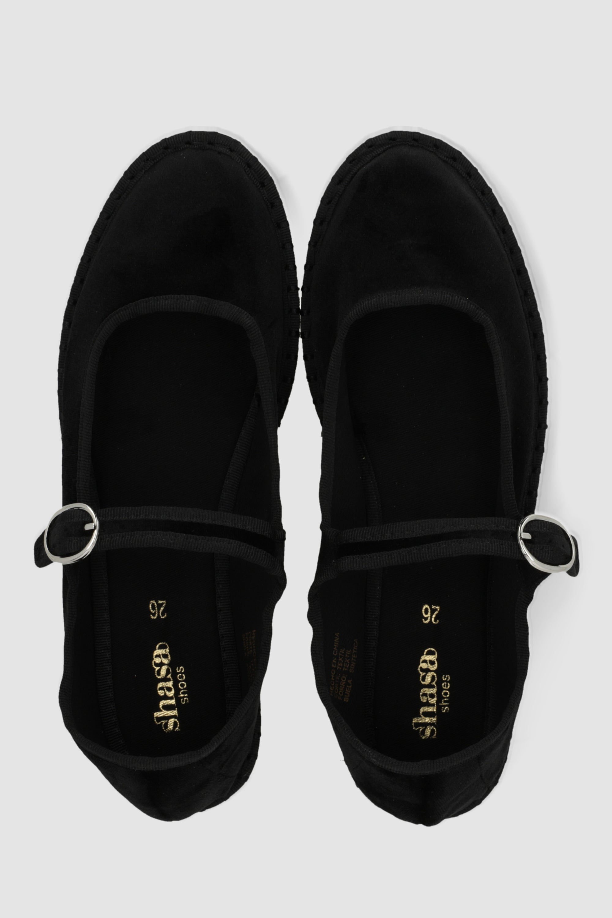Flat mary jane terciopelo NEGRO