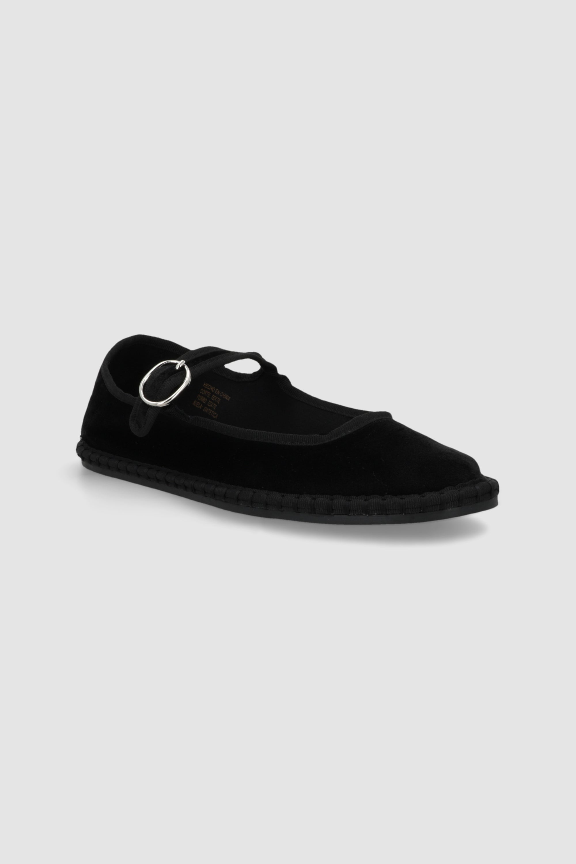 Flat mary jane terciopelo NEGRO