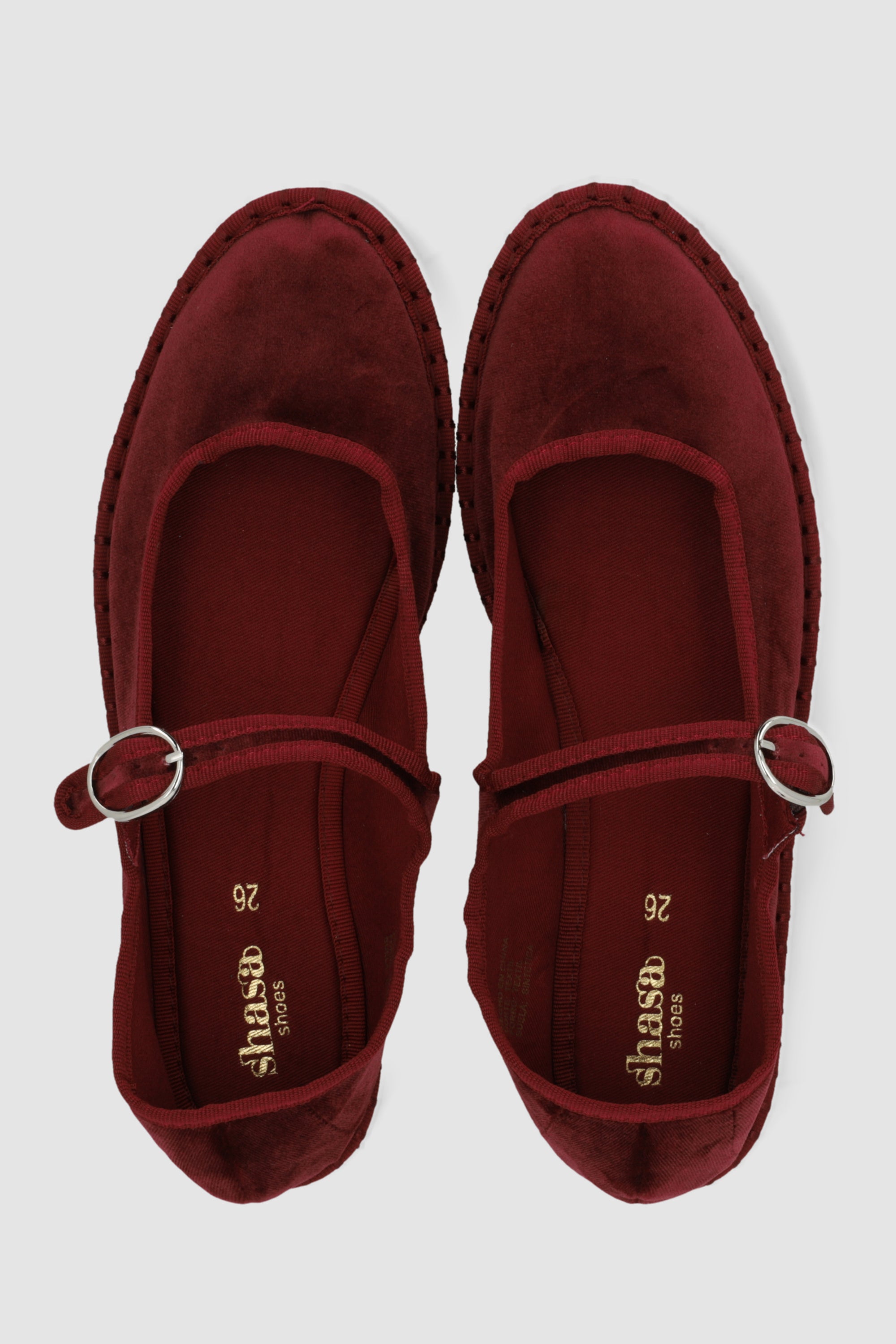 Flat mary jane terciopelo VINO