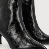Botin pointy alto brillo