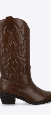 Bota vaquera bordado a tono