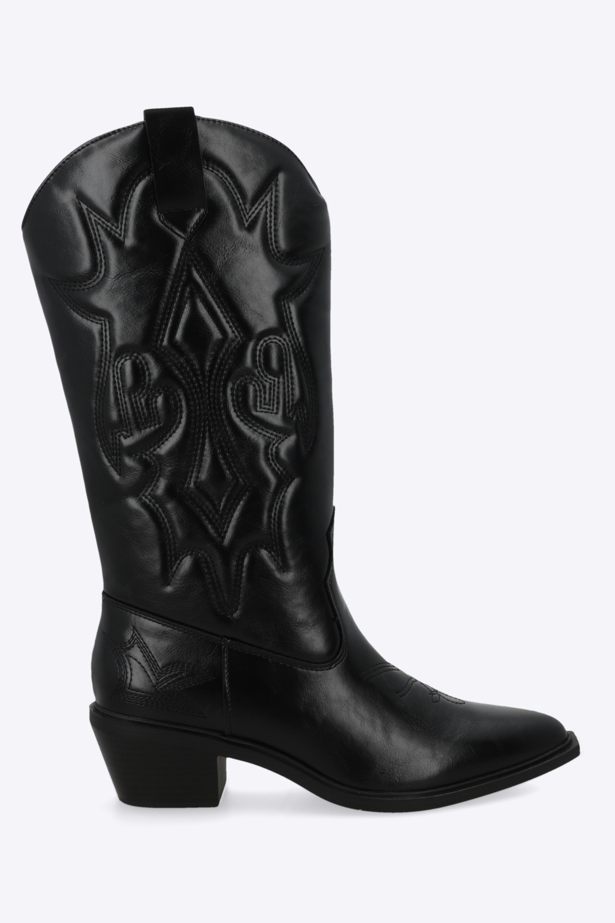 Bota vaquera bordado a tono NEGRO