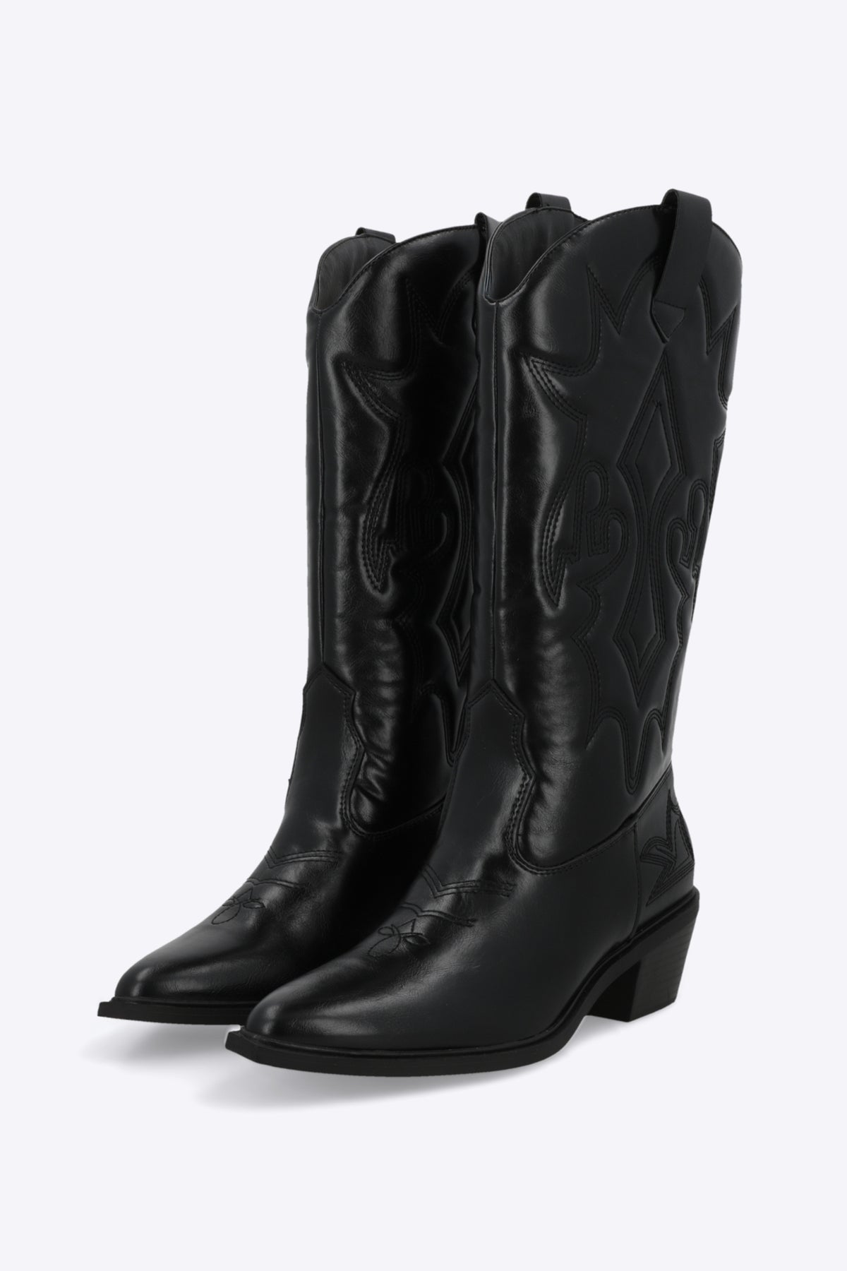 Bota vaquera bordado a tono NEGRO