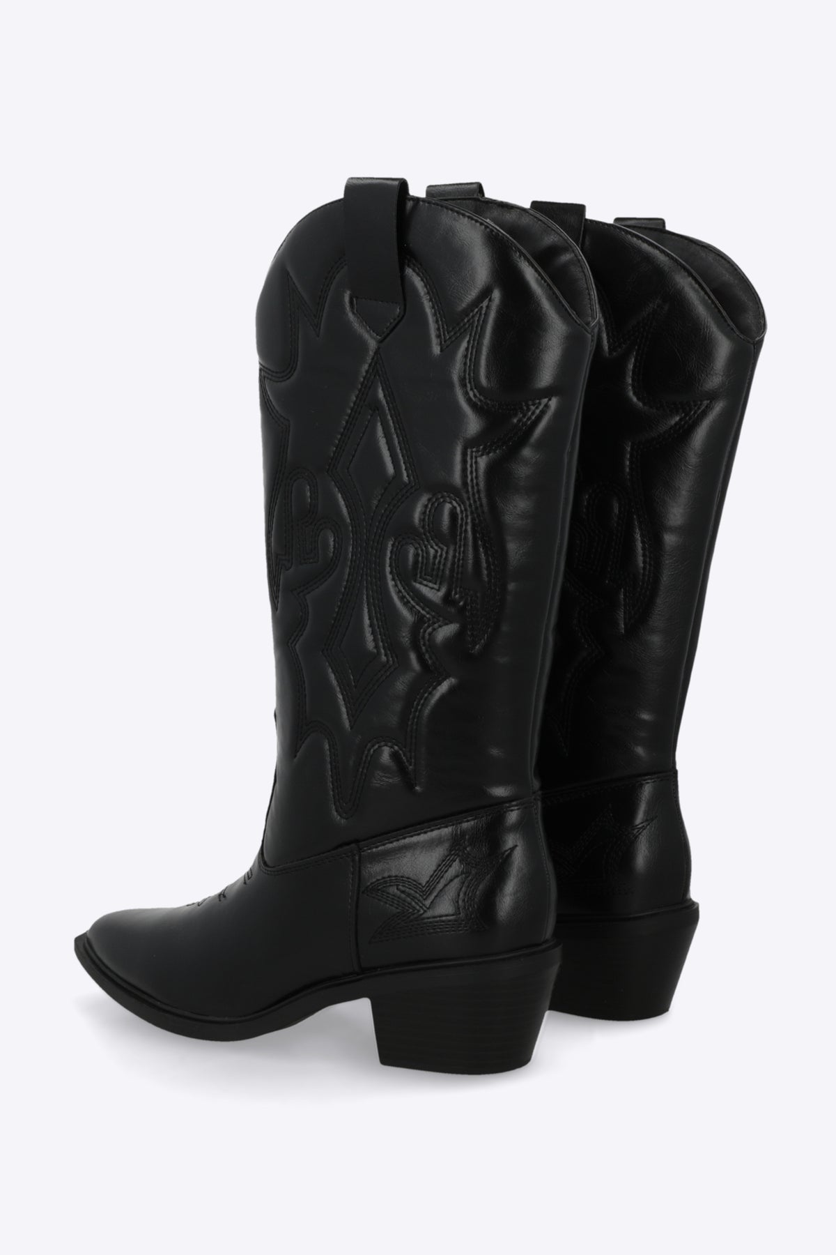 Bota vaquera bordado a tono NEGRO