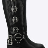 Bota biker multi hebillas