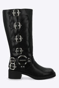 Bota biker multi hebillas