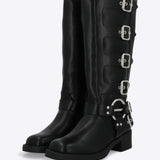 Bota biker multi hebillas