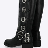 Bota biker multi hebillas
