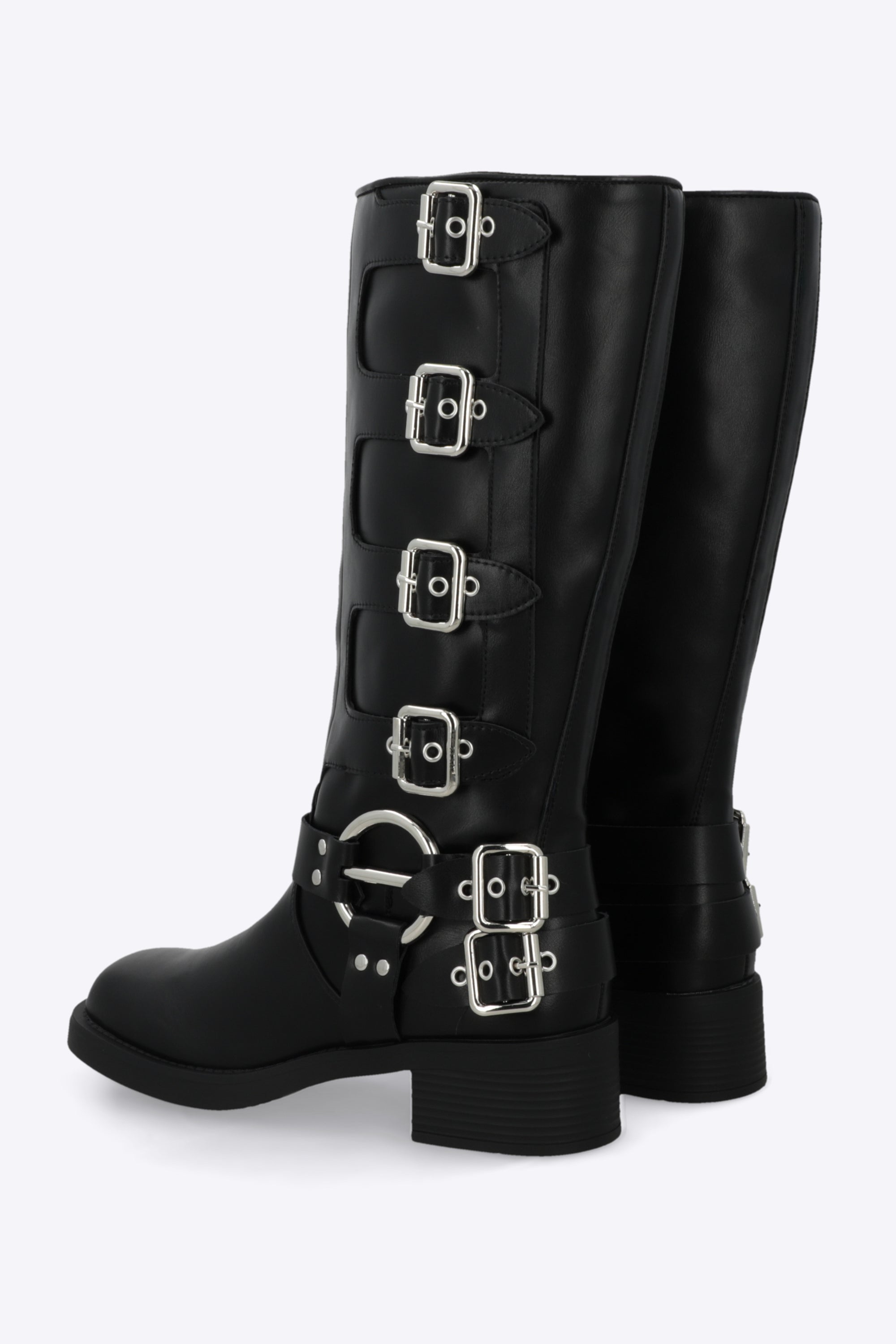 Bota biker multi hebillas