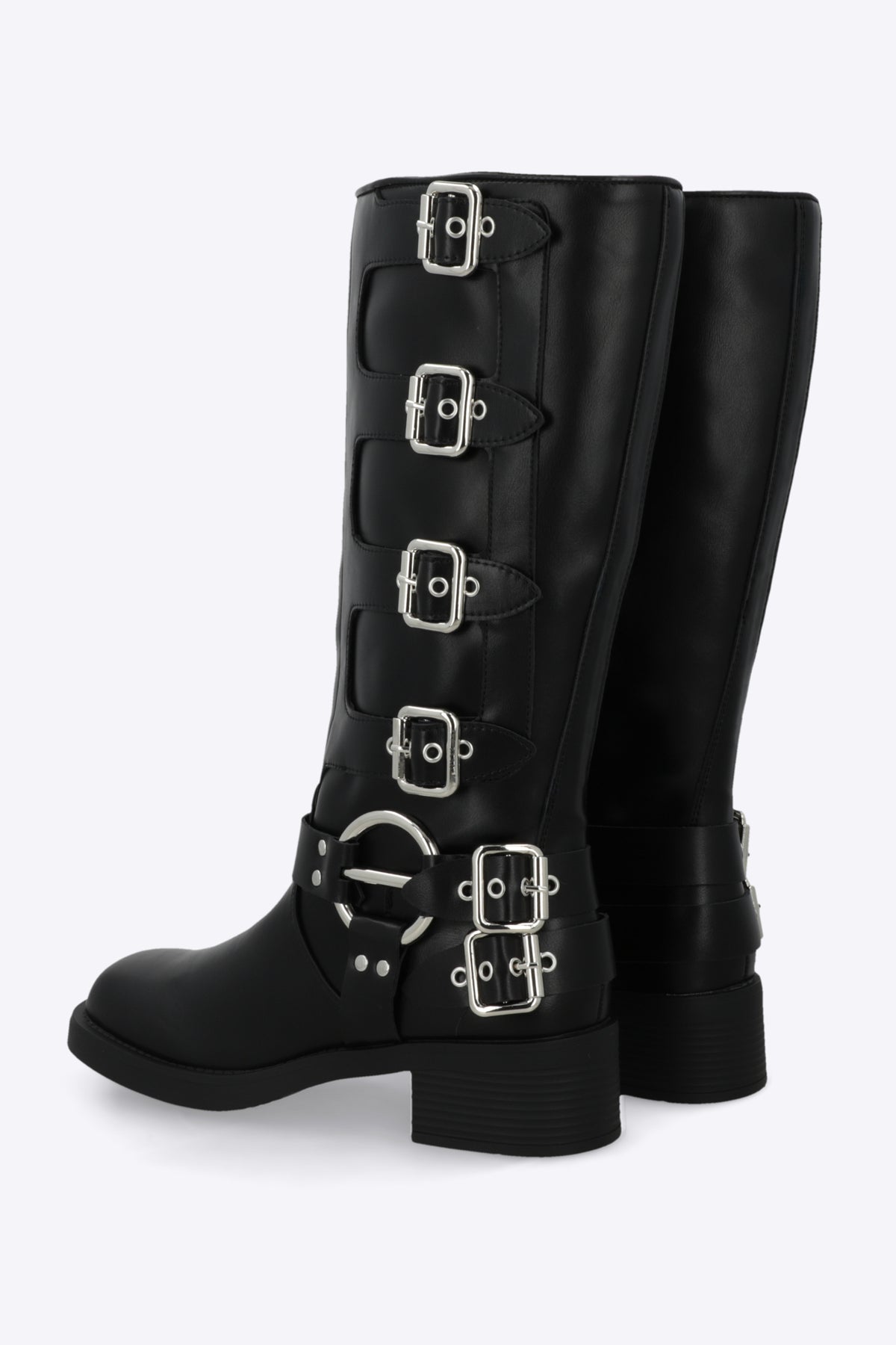 Bota biker multi hebillas NEGRO
