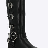 Bota biker multi hebillas
