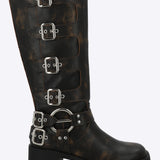 Bota biker multi hebillas