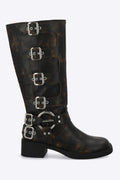 Bota biker multi hebillas