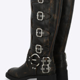 Bota biker multi hebillas