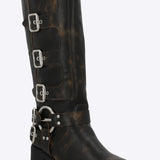 Bota biker multi hebillas