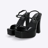 Tacon plataforma rebanado peep toe
