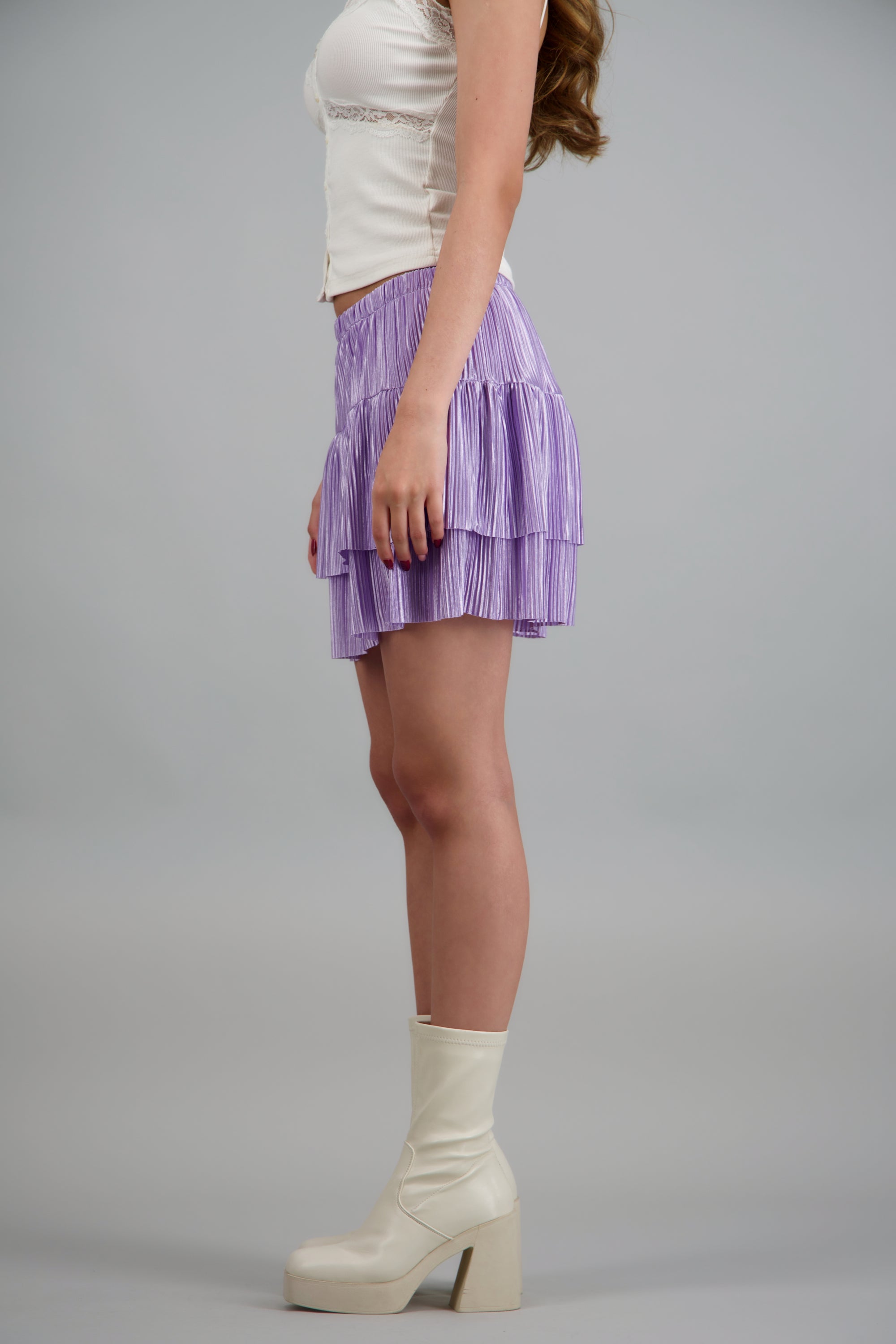 Falda mini doble olan LILA