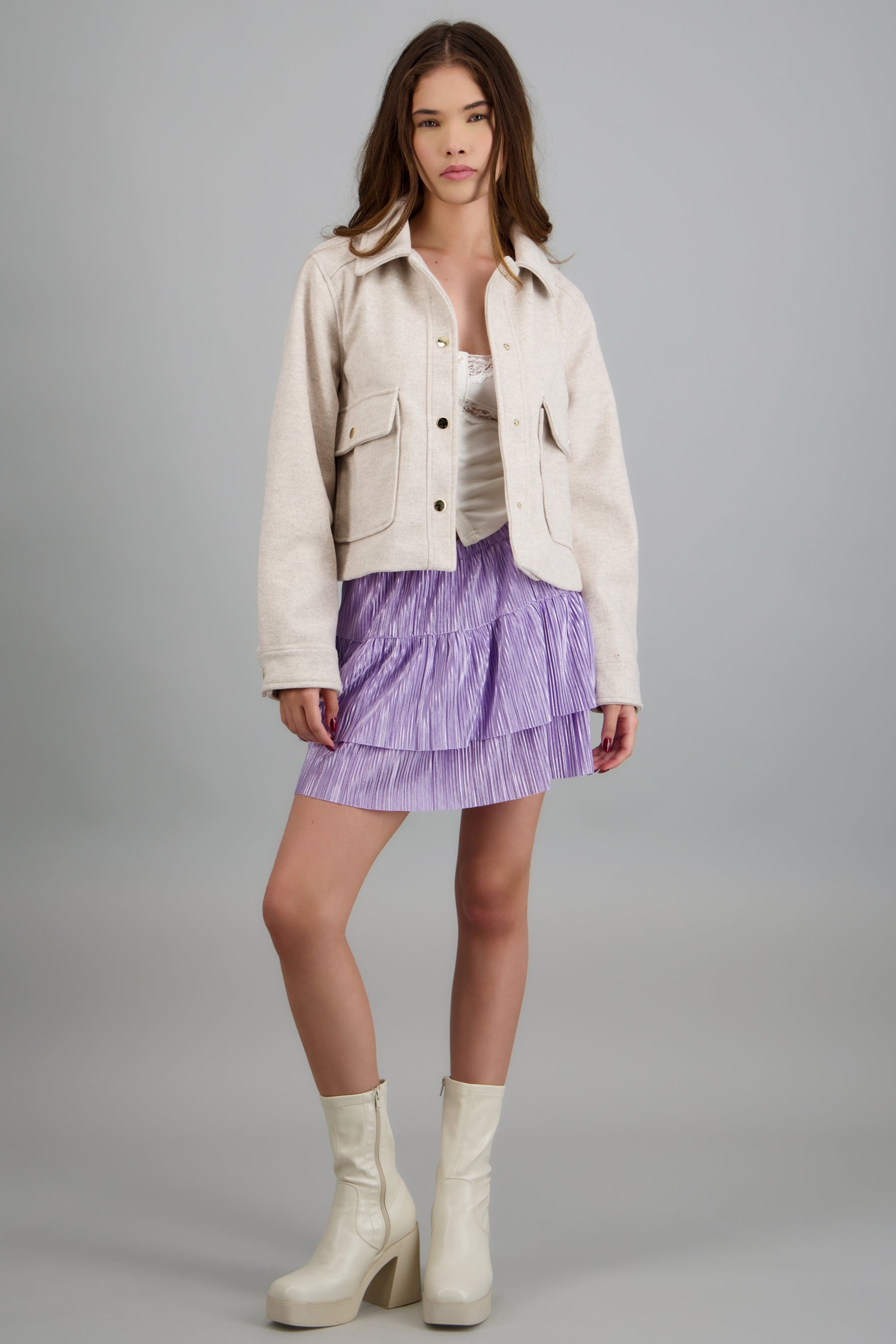 Falda mini doble olan LILA