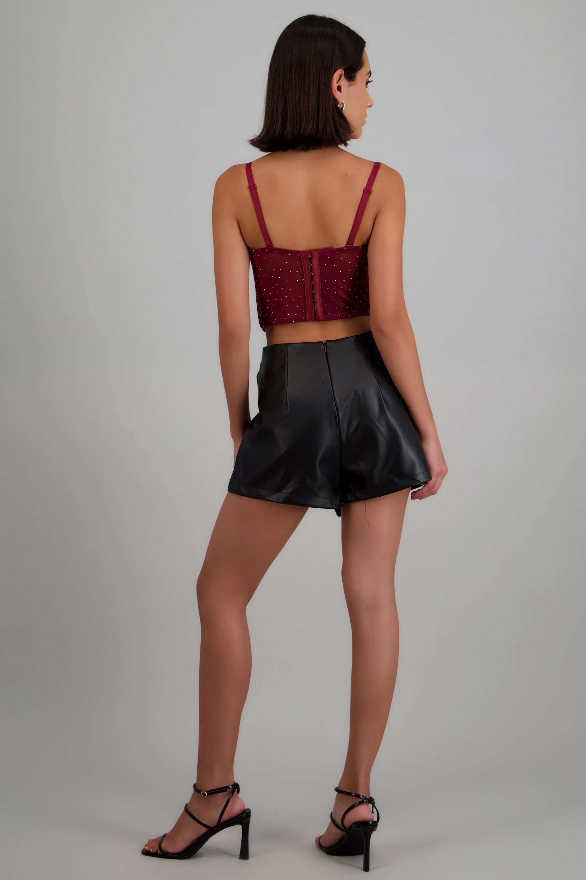 Falda cruzada detalle herraje PU NEGRO