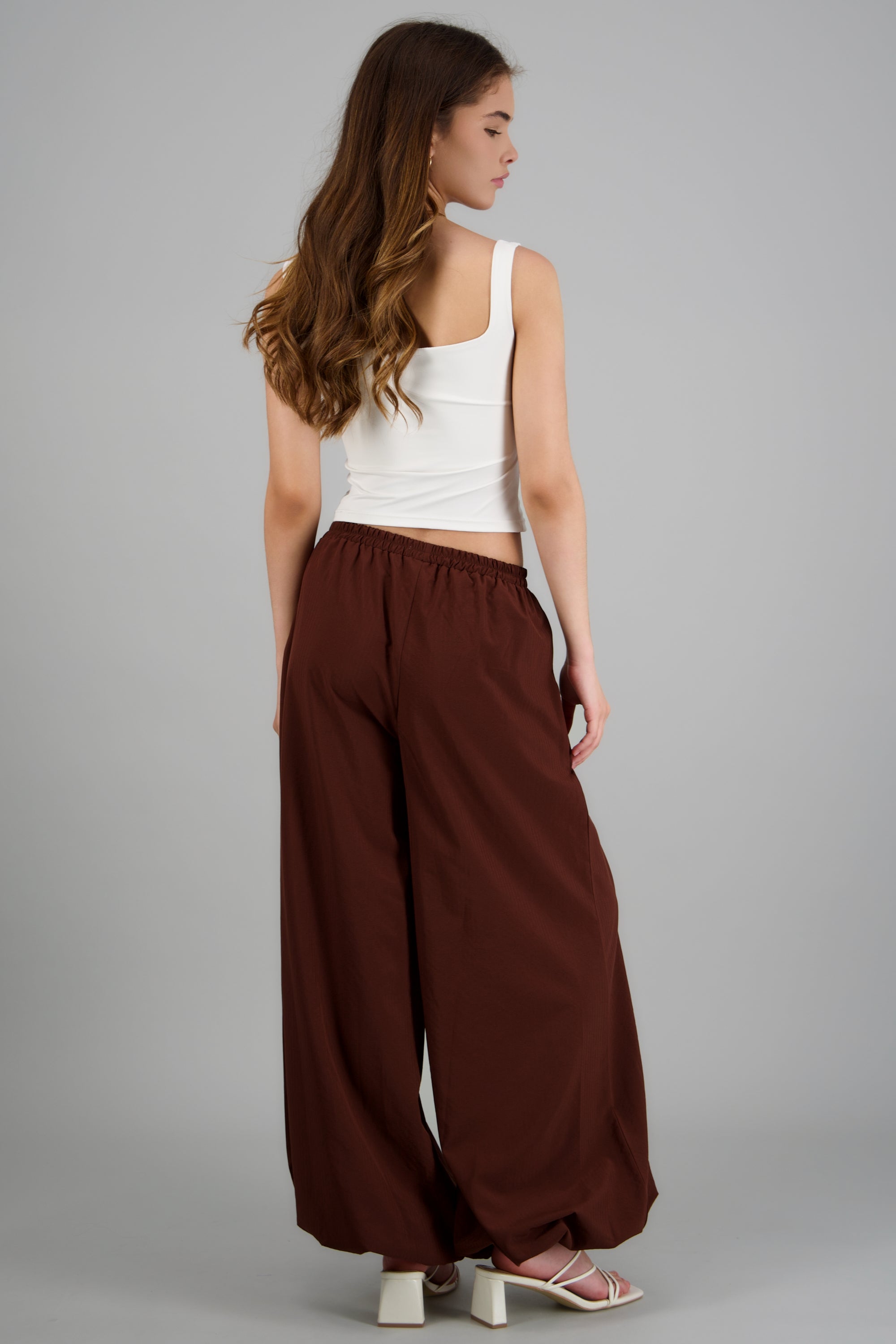 Pantalon globo liso CAFE