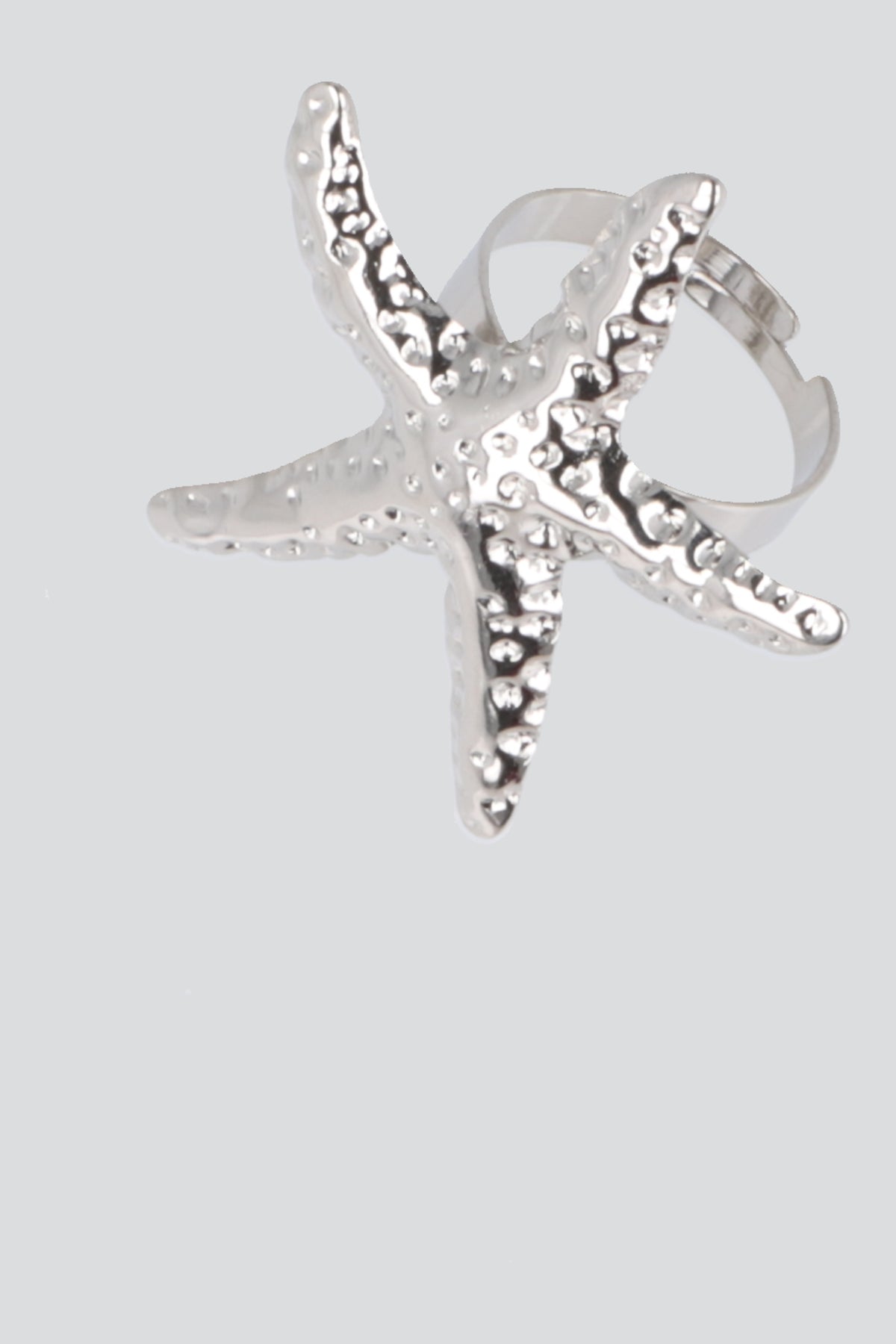 Anillo estrella de mar puntos PLATA