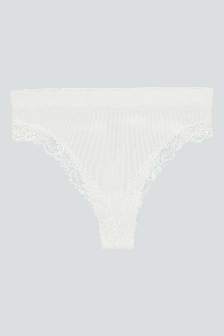 Tanga rib bordes encaje