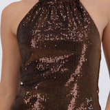 Top halter lentejuelas