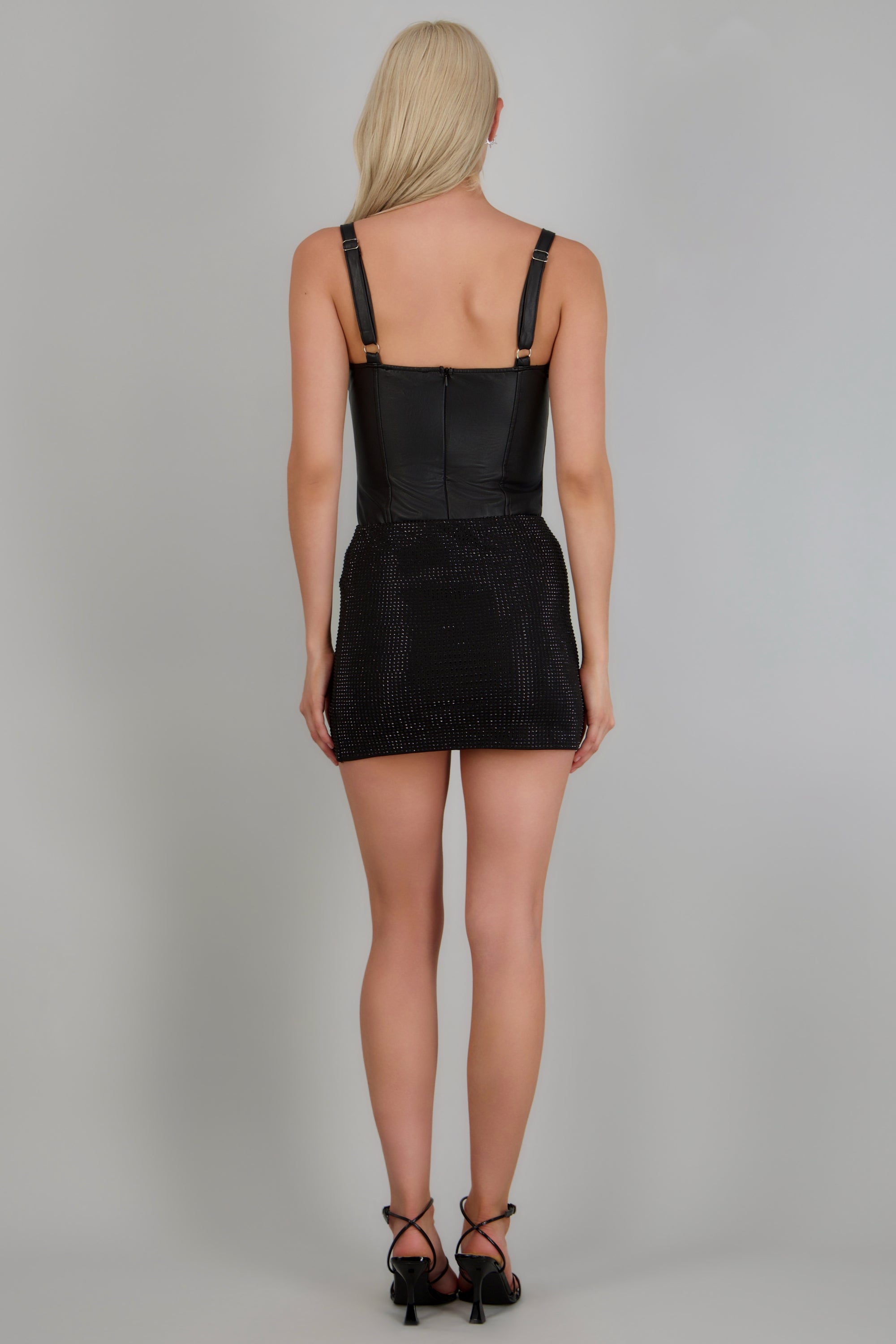 Mini falda detalle brillos NEGRO COMBO