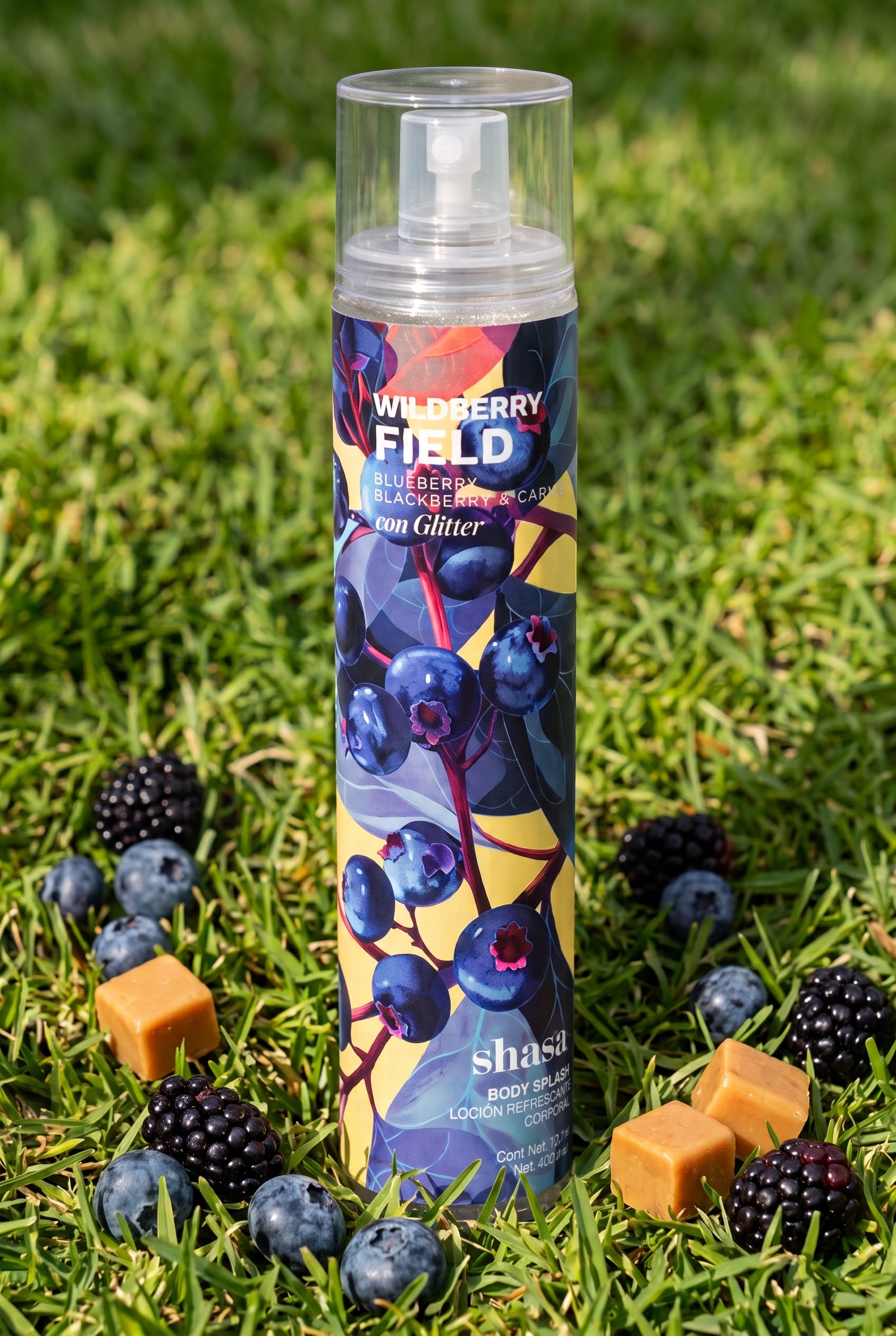 Body splash glitter wildberry field 120ml AZUL