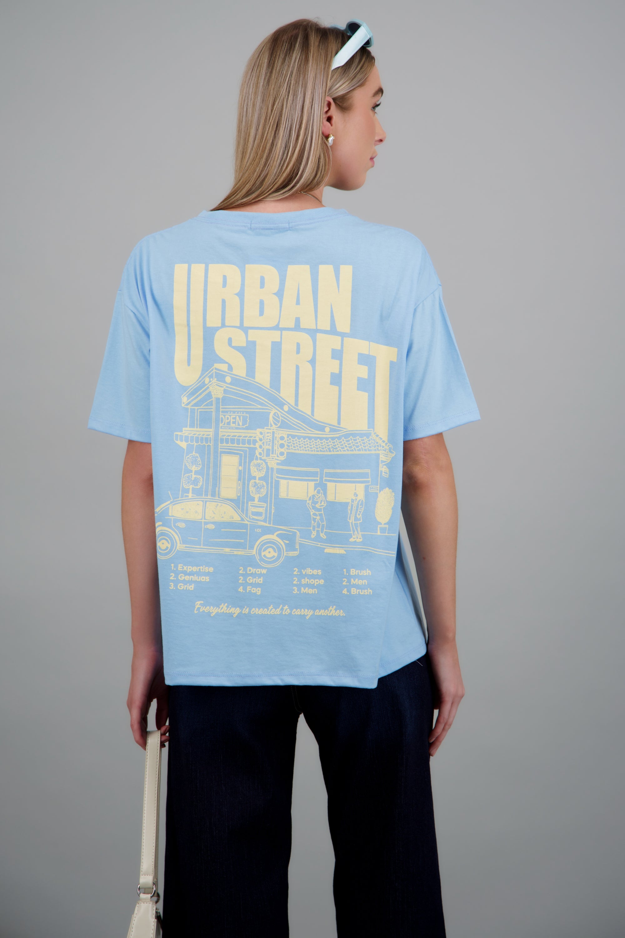 Playera manga corta urban street AZUL COMBO