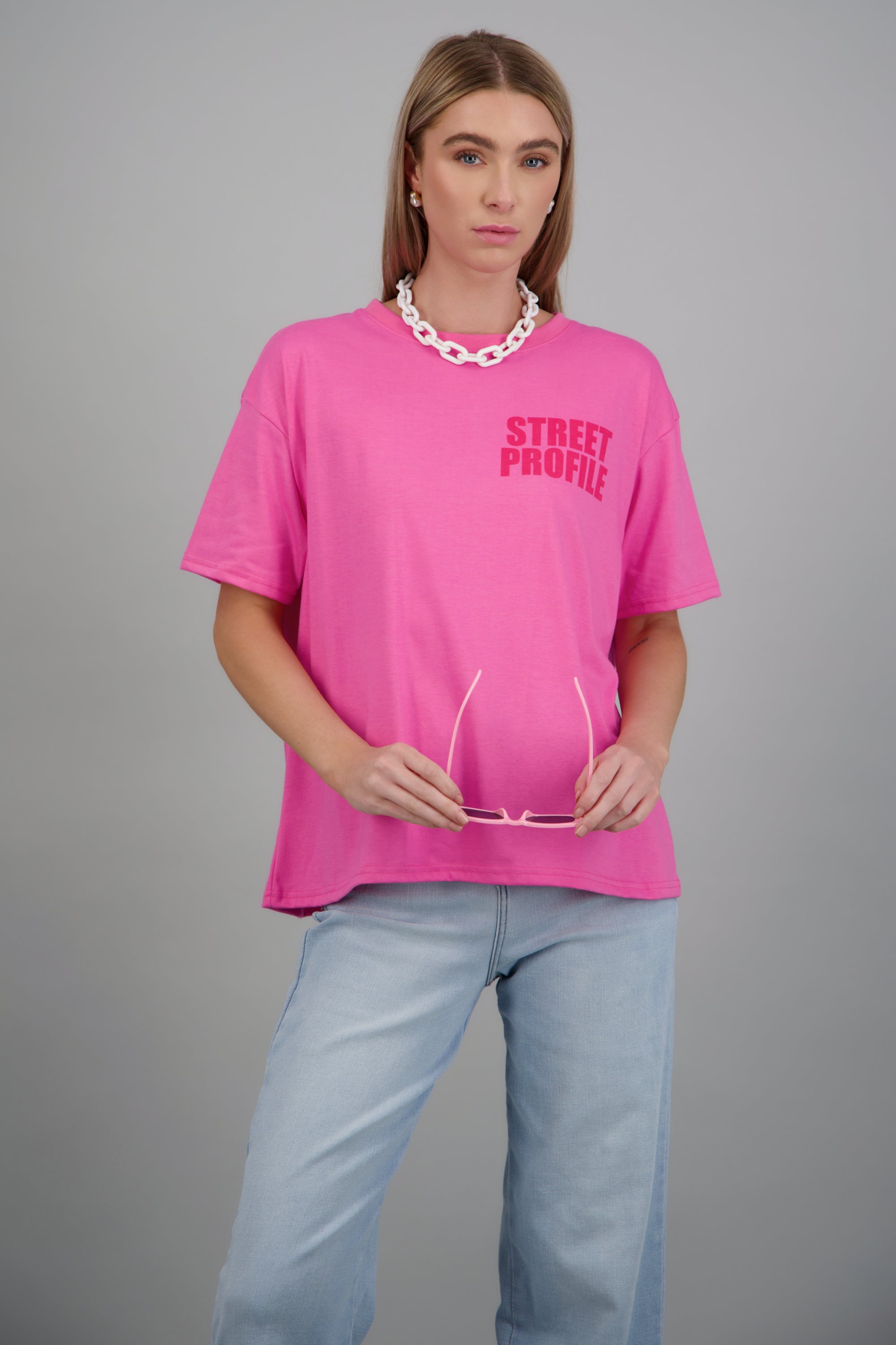 Playera manga corta urban street ROSA COMBO