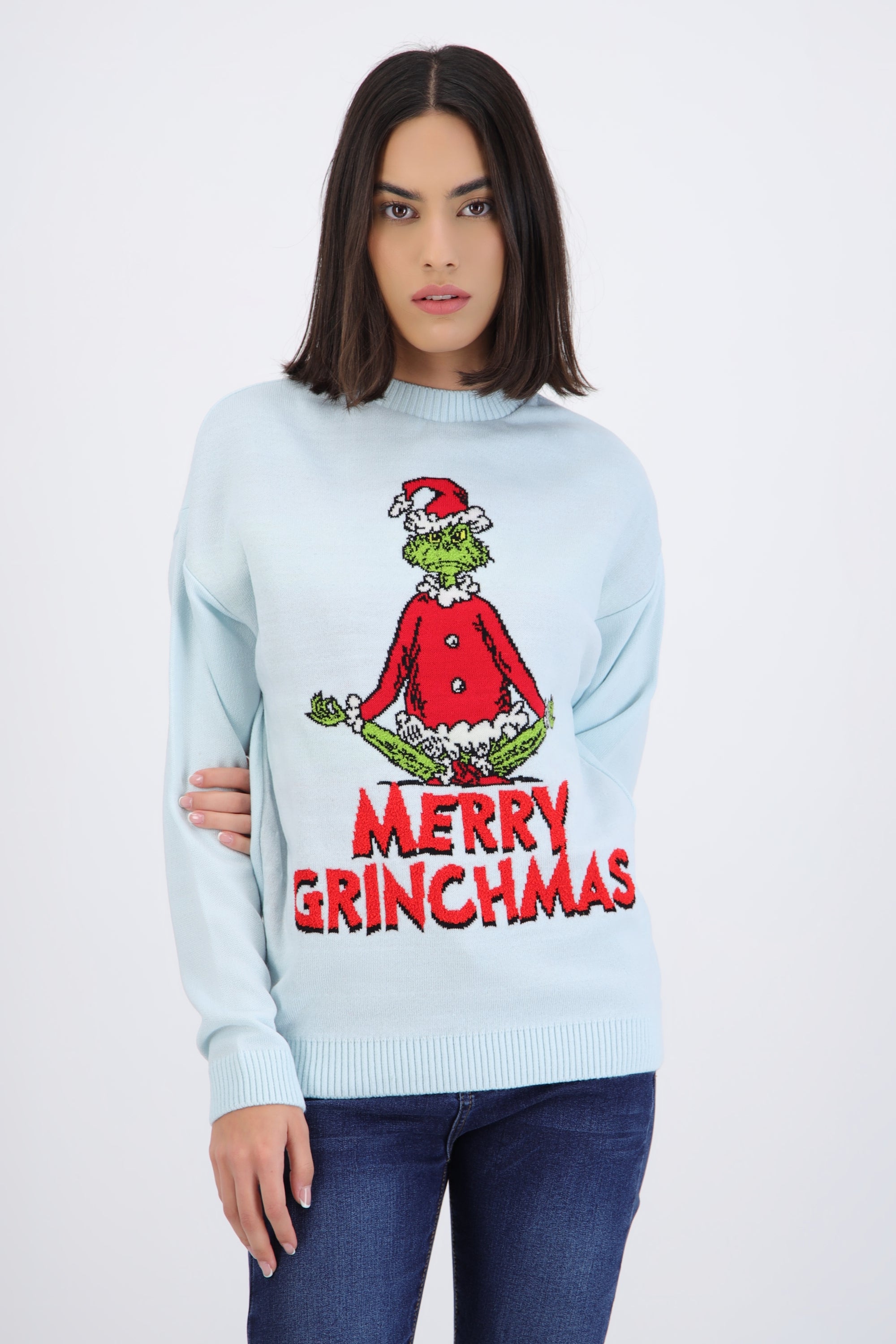 Sueter Grinch sentado textura