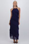 Vestido mesh con olanes