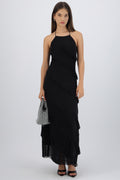 Vestido mesh con olanes