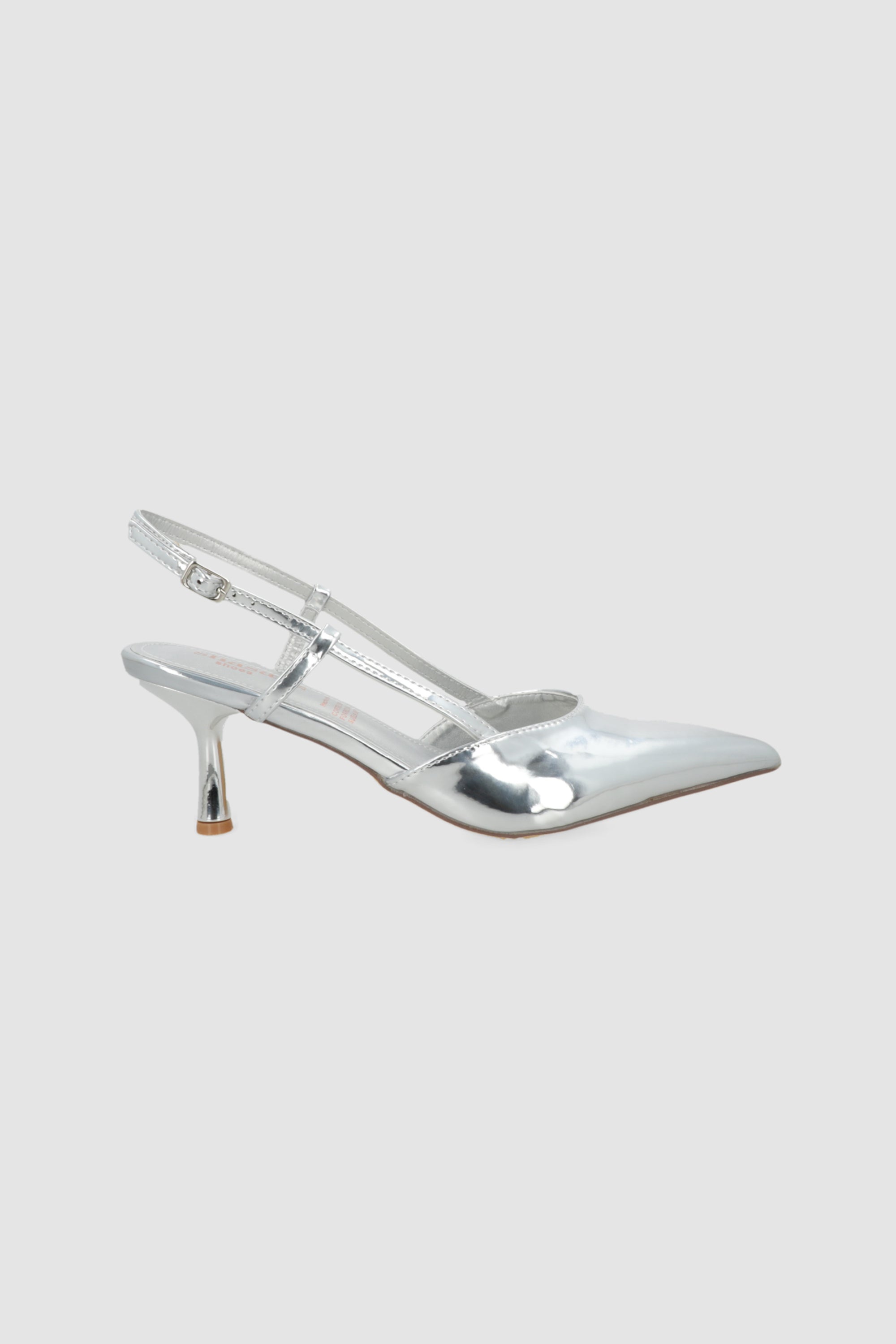 Tacon pointy slingback espejo PLATA