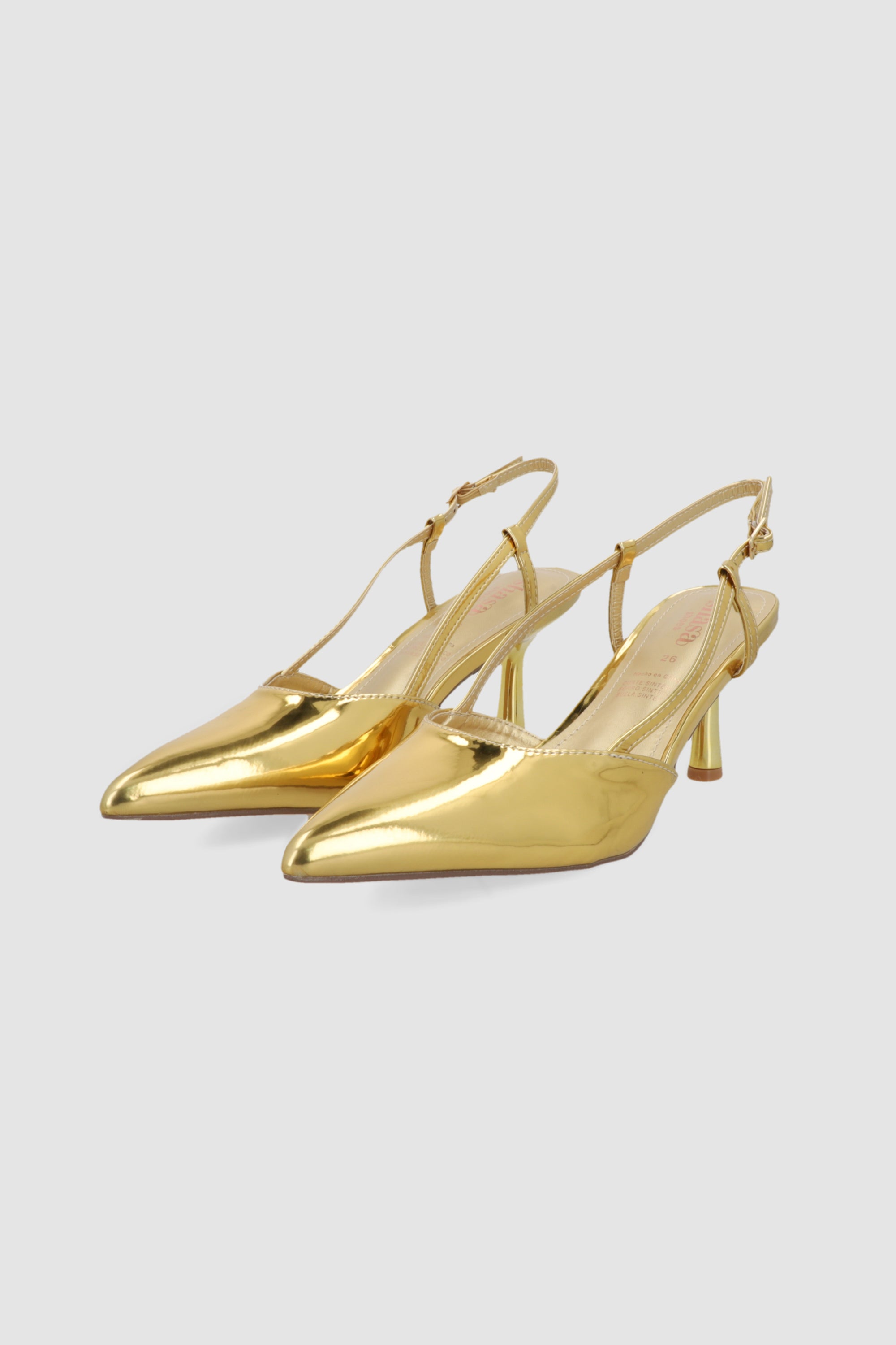 Tacon pointy slingback espejo ORO