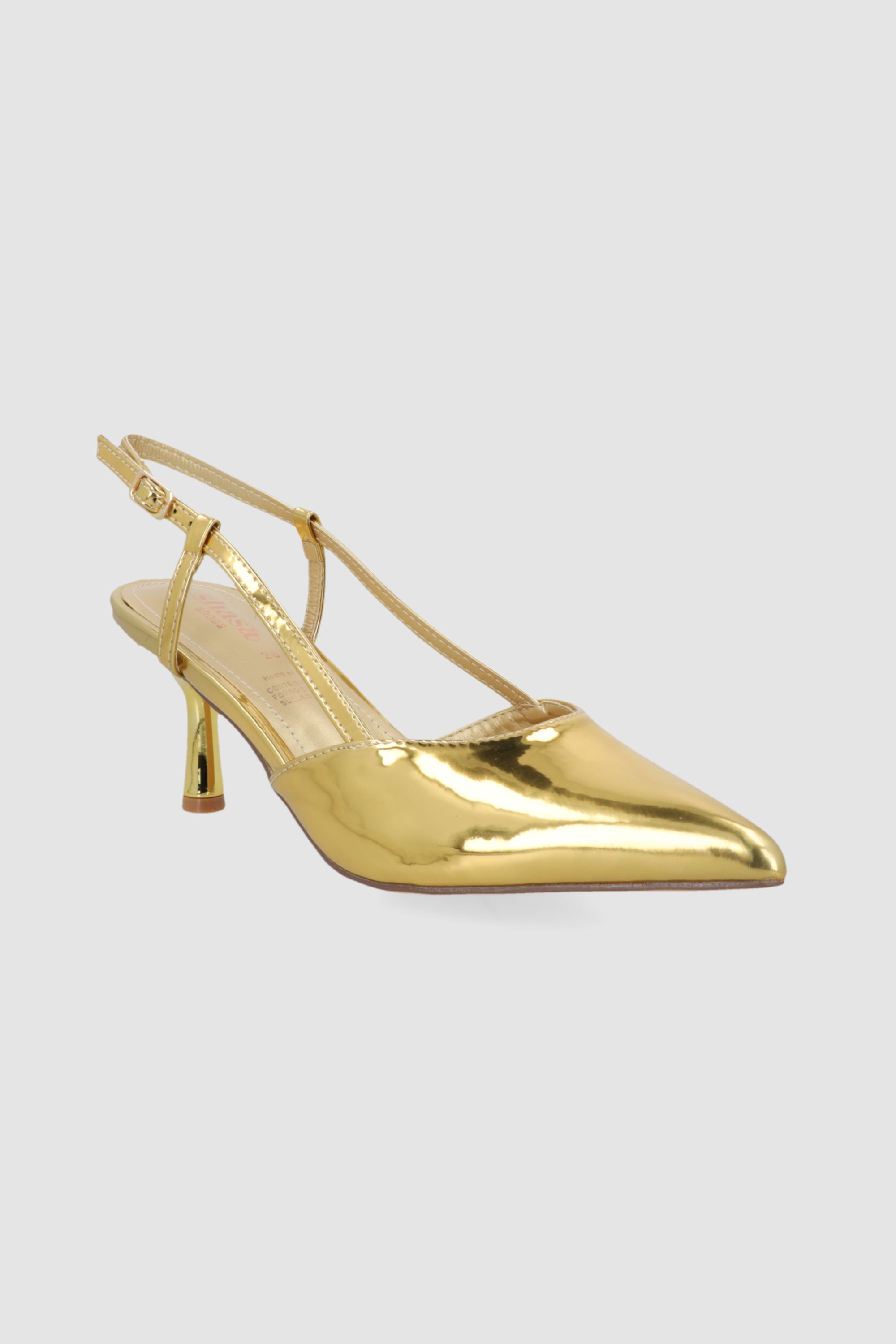 Tacon pointy slingback espejo ORO